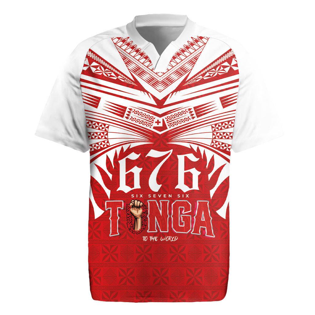 Tonga Rugby Custom Rugby Jersey Sipi Tau - Six Seven Six to the World LT03 Red - Polynesian Pride