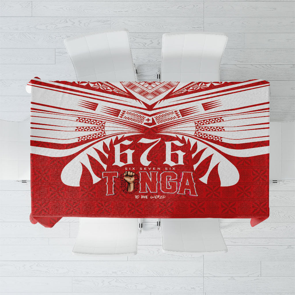 Tonga Rugby Tablecloth Sipi Tau - Six Seven Six to the World LT03 Red - Polynesian Pride
