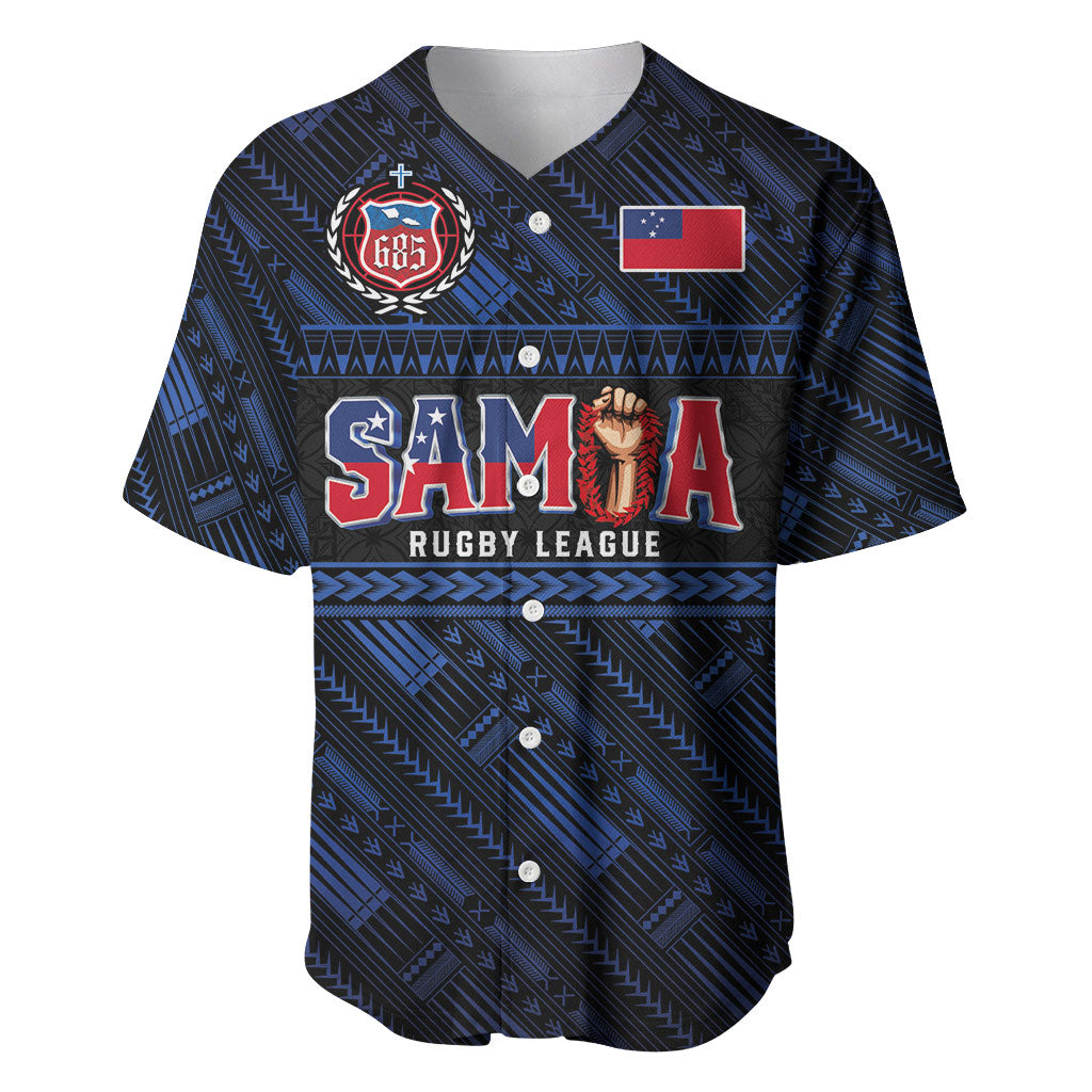 Toa Samoa Rugby Baseball Jersey Siva Tau - Samoan Warriors Pacific Pattern