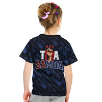 Toa Samoa Rugby Kid T Shirt Siva Tau - Samoan Warriors Pacific Pattern LT03 - Polynesian Pride