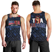 Toa Samoa Rugby Men Tank Top Siva Tau - Samoan Warriors Pacific Pattern LT03 - Polynesian Pride
