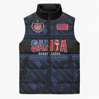 Toa Samoa Rugby Sleeveless Puffer Jacket Siva Tau - Samoan Warriors Pacific Pattern LT03 Unisex Navy - Polynesian Pride