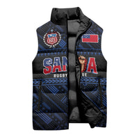 Toa Samoa Rugby Sleeveless Puffer Jacket Siva Tau - Samoan Warriors Pacific Pattern LT03 - Polynesian Pride