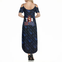 Toa Samoa Rugby Summer Maxi Dress Siva Tau - Samoan Warriors Pacific Pattern LT03 - Polynesian Pride
