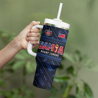 Toa Samoa Rugby Tumbler With Handle Siva Tau - Samoan Warriors Pacific Pattern LT03 - Polynesian Pride