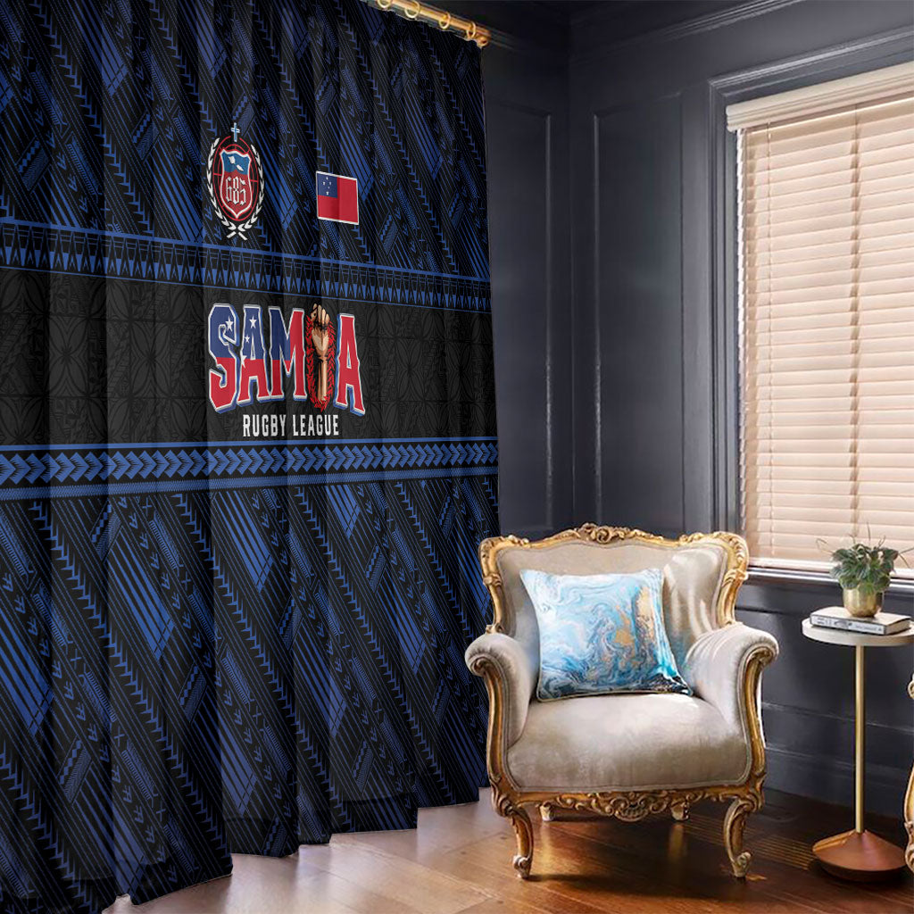 Toa Samoa Rugby Window Curtain Siva Tau - Samoan Warriors Pacific Pattern LT03 - Polynesian Pride