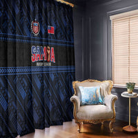 Toa Samoa Rugby Window Curtain Siva Tau - Samoan Warriors Pacific Pattern LT03 - Polynesian Pride
