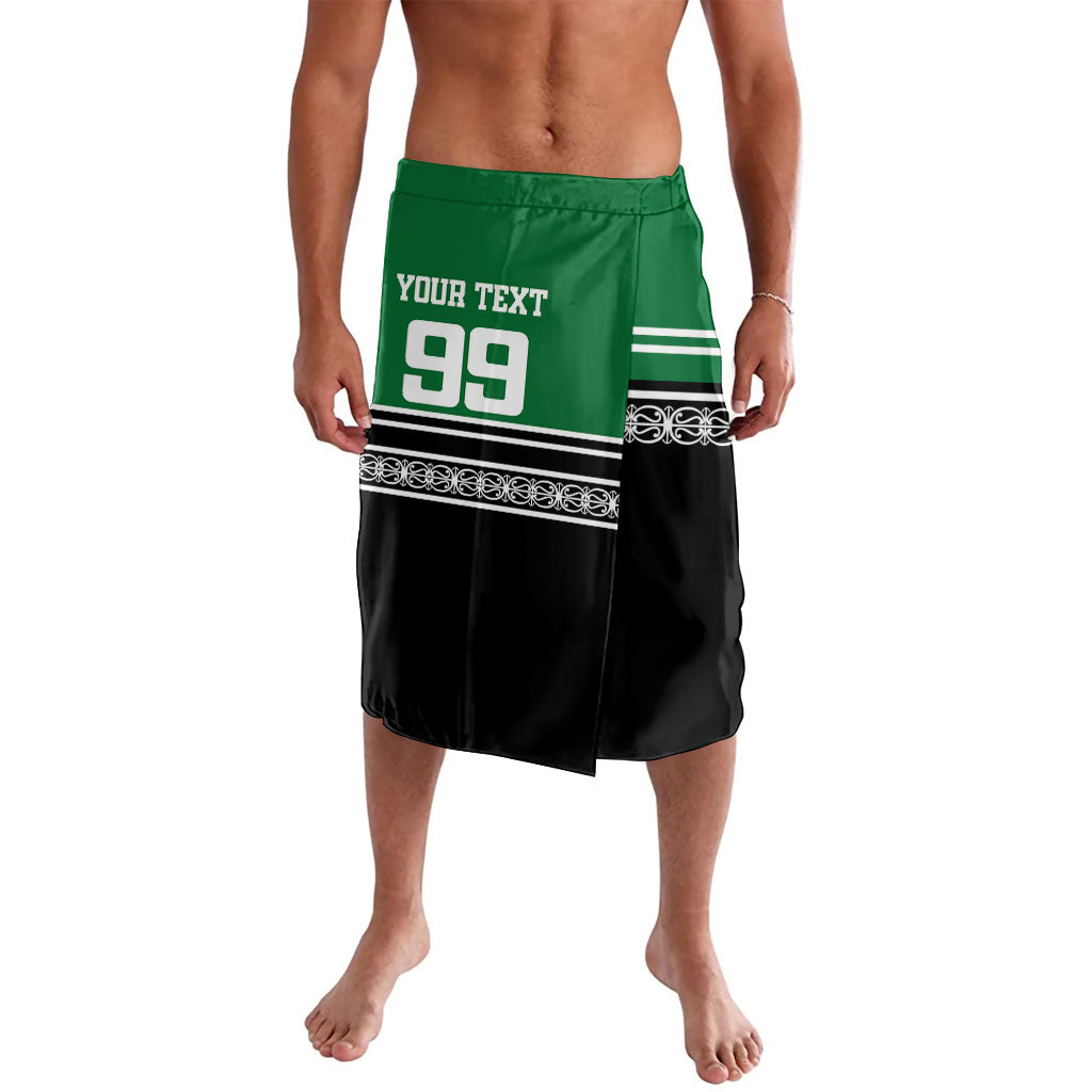 New Zealand Maori Rugby Custom Lavalava Aotearoa Koru Geometric - Naturalistic Green LT03 Green - Polynesian Pride