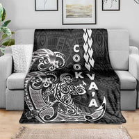 Cook Islands Vaa Polynesian Art Tattoo Blanket Black Color