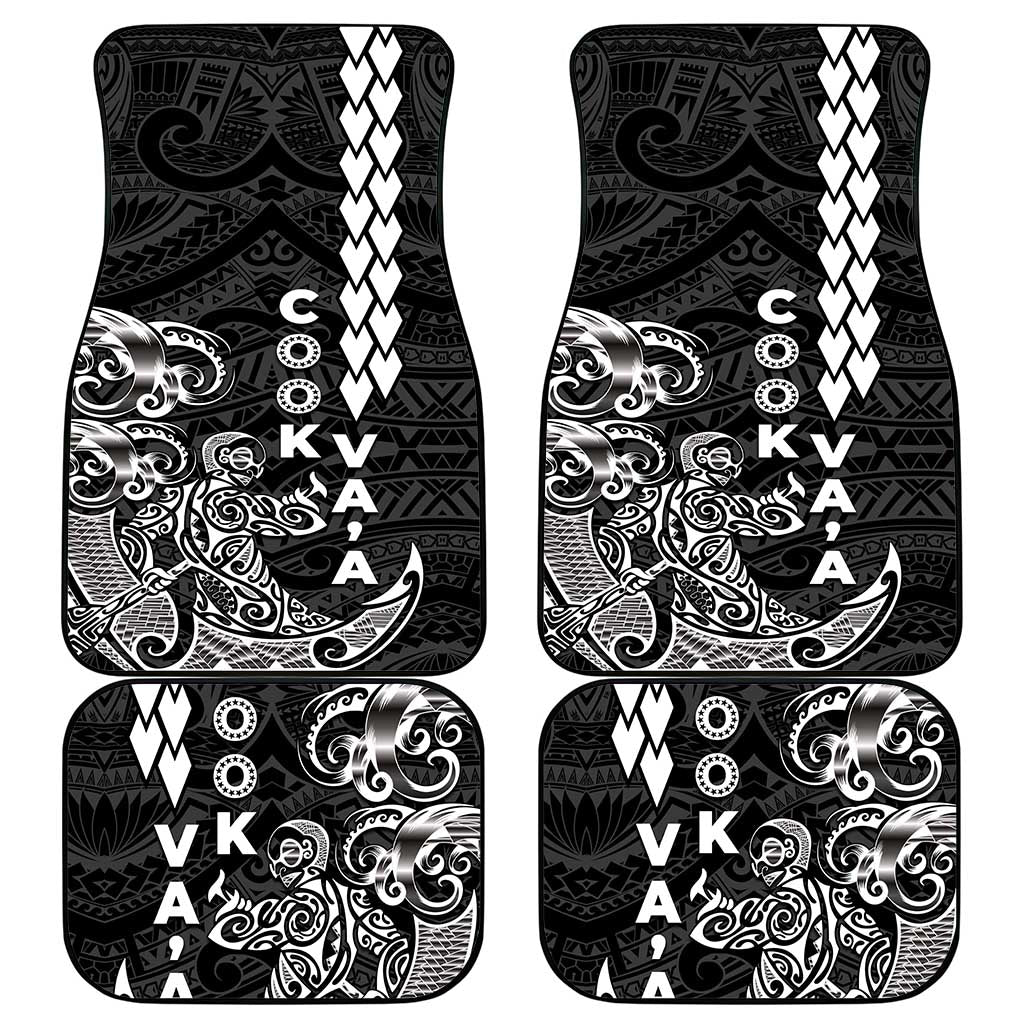 Cook Islands Vaa Polynesian Art Tattoo Car Mats Black Color