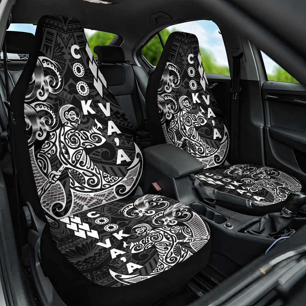 Cook Islands Vaa Polynesian Art Tattoo Car Seat Cover Black Color