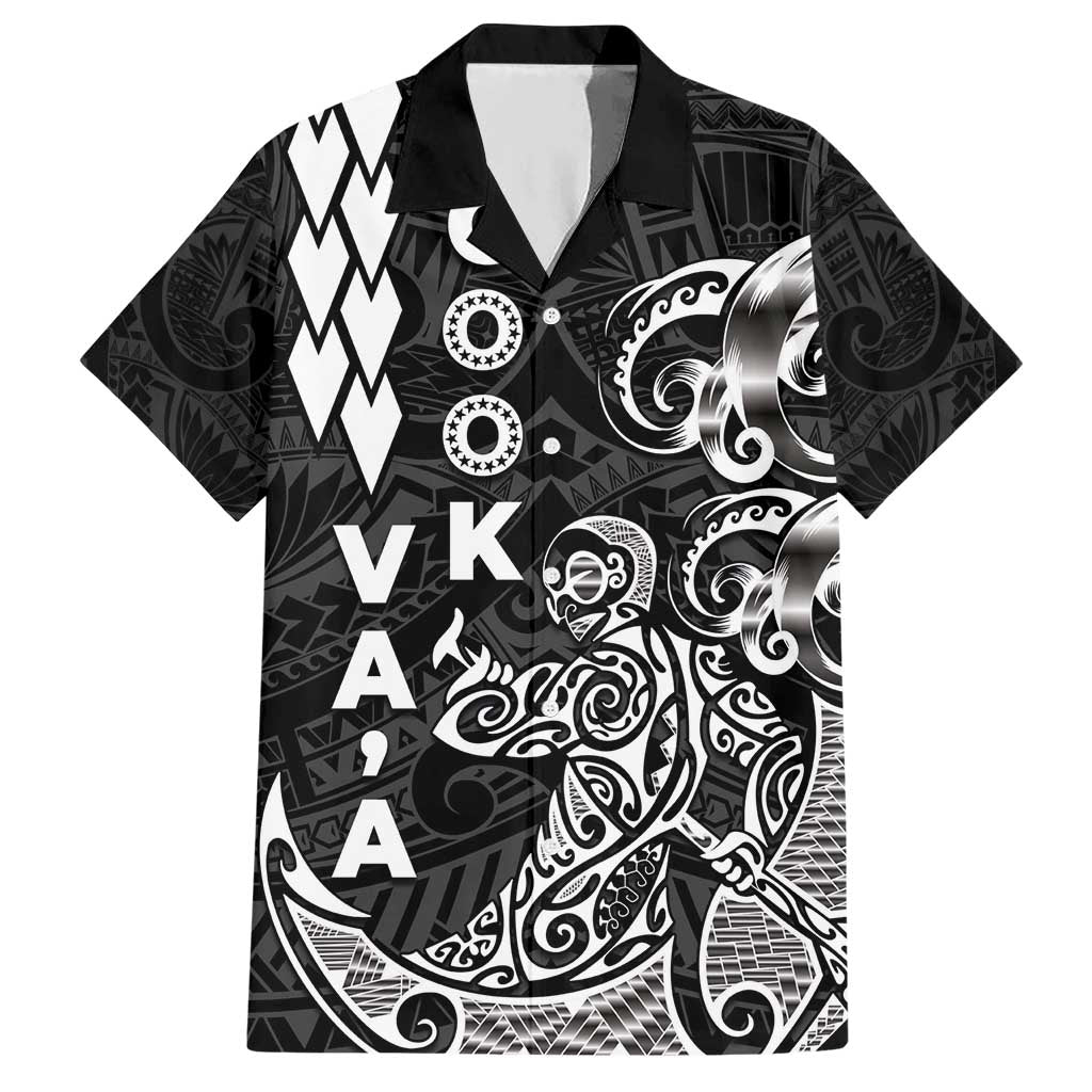 Cook Islands Va'a Polynesian Art Tattoo Hawaiian Shirt Black Color LT03 Black - Polynesian Pride