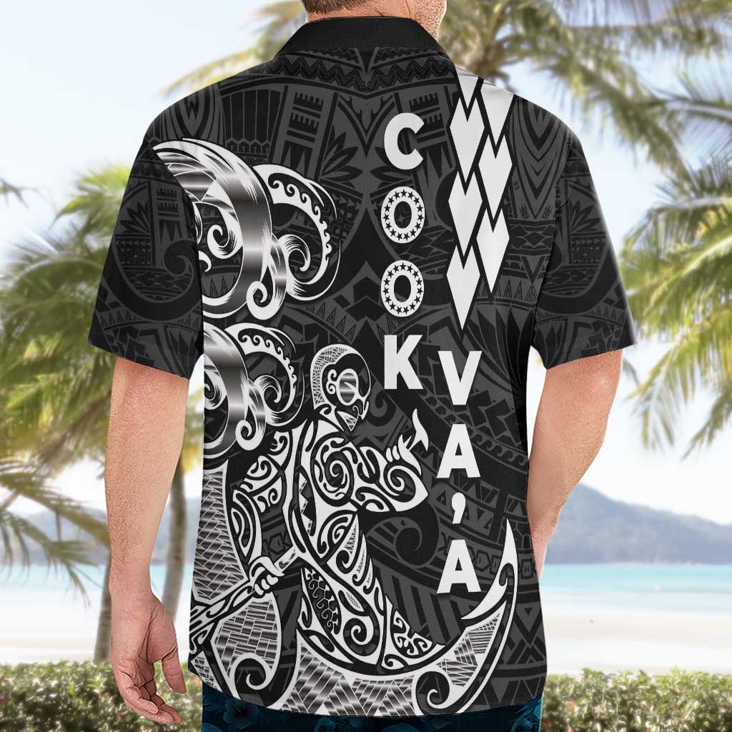 Cook Islands Va'a Polynesian Art Tattoo Hawaiian Shirt Black Color LT03 - Polynesian Pride