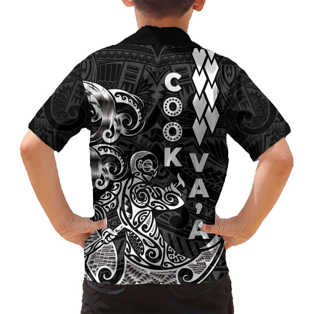 Cook Islands Va'a Polynesian Art Tattoo Hawaiian Shirt Black Color LT03 - Polynesian Pride