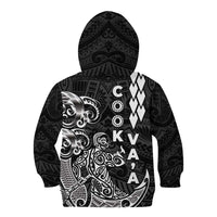 Cook Islands Vaa Polynesian Art Tattoo Kid Hoodie Black Color