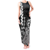Cook Islands Va'a Polynesian Art Tattoo Tank Maxi Dress Black Color LT03 Women Black - Polynesian Pride