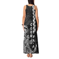 Cook Islands Va'a Polynesian Art Tattoo Tank Maxi Dress Black Color LT03 - Polynesian Pride