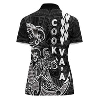 Cook Islands Vaa Polynesian Art Tattoo Women Polo Shirt Black Color