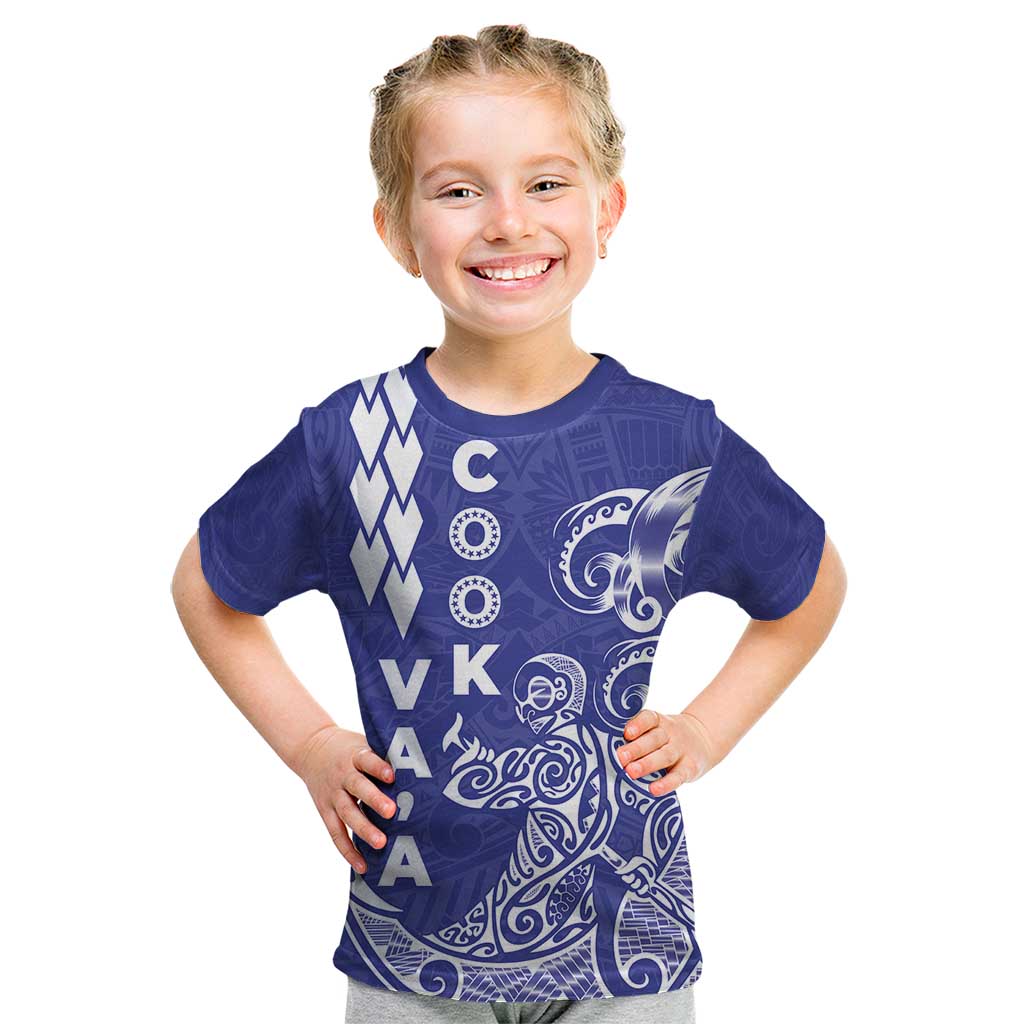 Cook Islands Va'a Polynesian Art Tattoo Kid T Shirt Blue Color LT03 Blue - Polynesian Pride