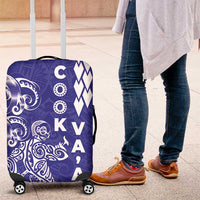 Cook Islands Vaa Polynesian Art Tattoo Luggage Cover Blue Color