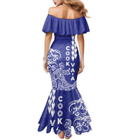 Cook Islands Va'a Polynesian Art Tattoo Mermaid Dress Blue Color LT03 - Polynesian Pride