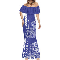 Cook Islands Va'a Polynesian Art Tattoo Mermaid Dress Blue Color LT03 - Polynesian Pride