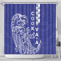 Cook Islands Va'a Polynesian Art Tattoo Shower Curtain Blue Color LT03 - Polynesian Pride