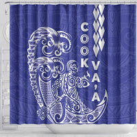 Cook Islands Va'a Polynesian Art Tattoo Shower Curtain Blue Color LT03 - Polynesian Pride