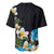 Hawaiian Plumeria and Turtle Baseball Jersey with Polynesian Tribal Art Pattern Vintage Vibes