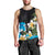 Hawaiian Plumeria and Turtle Men Tank Top with Polynesian Tribal Art Pattern Vintage Vibes