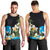 Hawaiian Plumeria and Turtle Men Tank Top with Polynesian Tribal Art Pattern Vintage Vibes