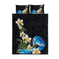 Hawaiian Plumeria and Turtle Quilt Bed Set with Polynesian Tribal Art Pattern Vintage Vibes LT03 - Polynesian Pride