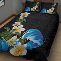 Hawaiian Plumeria and Turtle Quilt Bed Set with Polynesian Tribal Art Pattern Vintage Vibes LT03 - Polynesian Pride