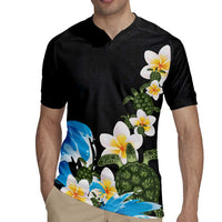 Hawaiian Plumeria and Turtle Rugby Jersey with Polynesian Tribal Art Pattern Vintage Vibes LT03 - Polynesian Pride