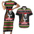 Personalized New Zealand Meri Kirihimete Couples Matching Short Sleeve Bodycon Dress and Hawaiian Shirt Maori Warrior with Rugby Christmas Tree LT03 Black - Polynesian Pride