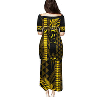 Custom Hawaii Family Matching Puletasi Dress and Hawaiian Shirt Ukelele and Hula Girl Mix Kakau Pattern LT03 - Polynesian Pride