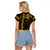 Custom Hawaii Raglan Cropped T Shirt Ukelele and Hula Girl Mix Kakau Pattern LT03 - Polynesian Pride