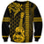 Custom Hawaii Sweatshirt Ukelele and Hula Girl Mix Kakau Pattern LT03 Unisex Yellow - Polynesian Pride
