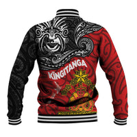 Maori King Movement Baseball Jacket Ko Te Mana Motuhake Emblem with Moko and Polynesian Art Tattoo LT03 - Polynesian Pride