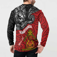 Maori King Movement Button Sweatshirt Ko Te Mana Motuhake Emblem with Moko and Polynesian Art Tattoo LT03 - Polynesian Pride