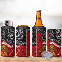 The Kingitanga - Maori King Movement 4 in 1 Can Cooler Tumbler Ko Te Mana Motuhake Emblem with Moko and Polynesian Art Tattoo LT03