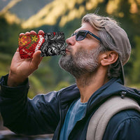 The Kingitanga - Maori King Movement 4 in 1 Can Cooler Tumbler Ko Te Mana Motuhake Emblem with Moko and Polynesian Art Tattoo LT03