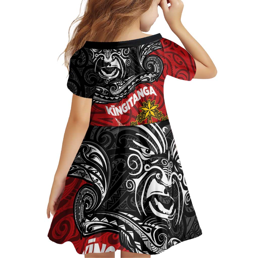Maori King Movement Family Matching Puletasi and Hawaiian Shirt Ko Te Mana Motuhake Emblem with Moko and Polynesian Art Tattoo LT03 - Polynesian Pride