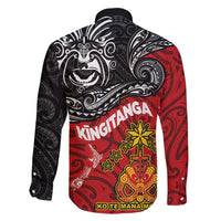 Maori King Movement Family Matching Tank Maxi Dress and Hawaiian Shirt Ko Te Mana Motuhake Emblem with Moko and Polynesian Art Tattoo LT03 - Polynesian Pride