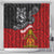 The Kingitanga - Maori King Movement Shower Curtain Ko Te Mana Motuhake Emblem with Moko and Polynesian Art Tattoo