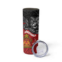 Maori King Movement Skinny Tumbler Ko Te Mana Motuhake Emblem with Moko and Polynesian Art Tattoo LT03 - Polynesian Pride