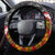 The Kingitanga - Maori King Movement Steering Wheel Cover Ko Te Mana Motuhake Emblem with Moko and Polynesian Art Tattoo