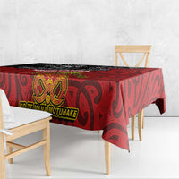 Maori King Movement Tablecloth Ko Te Mana Motuhake Emblem with Moko and Polynesian Art Tattoo LT03 - Polynesian Pride