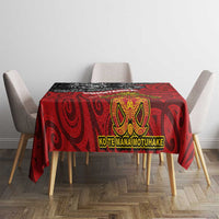Maori King Movement Tablecloth Ko Te Mana Motuhake Emblem with Moko and Polynesian Art Tattoo LT03 - Polynesian Pride