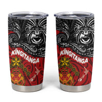 Maori King Movement Tumbler Cup Ko Te Mana Motuhake Emblem with Moko and Polynesian Art Tattoo LT03 Red - Polynesian Pride